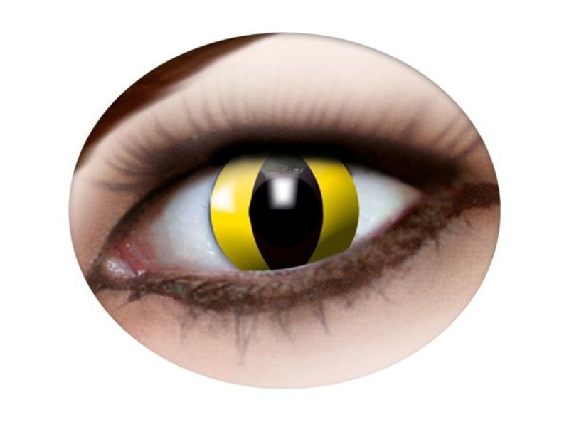 Cat eye lenses yellow | Safe Colored party lenses