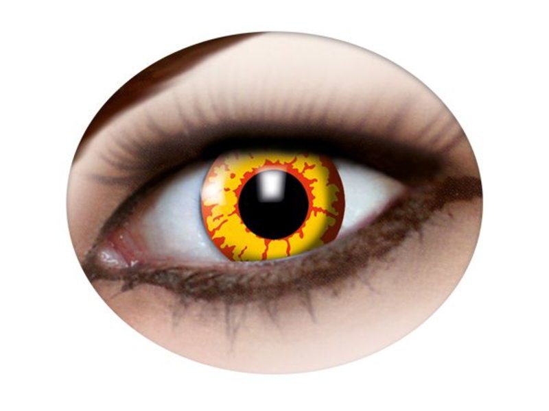 Lentille de contact vampire – jaune-rouge | lentilles festives colorées