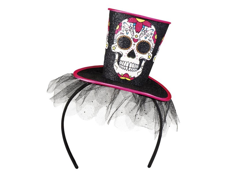 Serre-tête chapeau  ‘La Flaca’ (Couronne Dia de los Muertos)