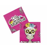 12 Serviettes de table - Jour des morts (33 x 33 cm) | Décoration Dia de los muertos