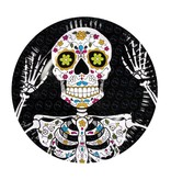 6 Dia de los Muertos bordjes (23 cm) / Day of the dead