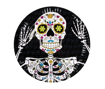 6 Dia de los Muertos wegwerpbordjes (23 cm)