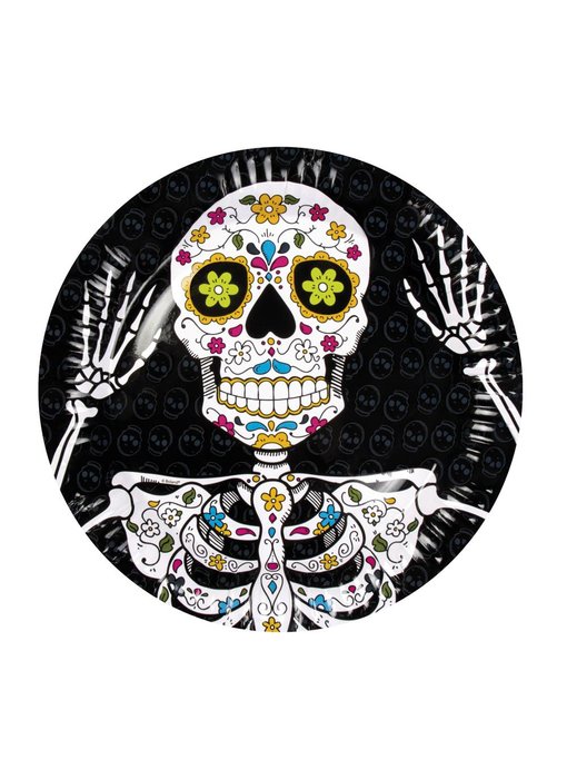 6 Dia de los Muertos wegwerpbordjes (23 cm)