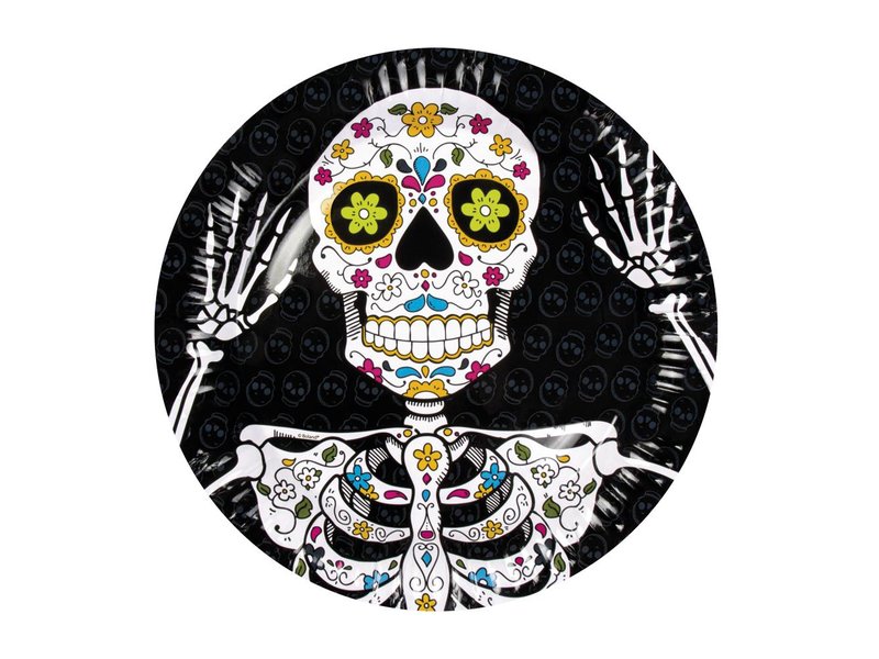 6 Dia de los Muertos bordjes (23 cm) / Day of the dead