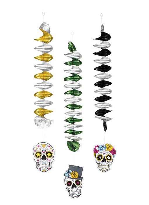 3 Decoratiespiralen (Day of the dead) (uit assortiment)