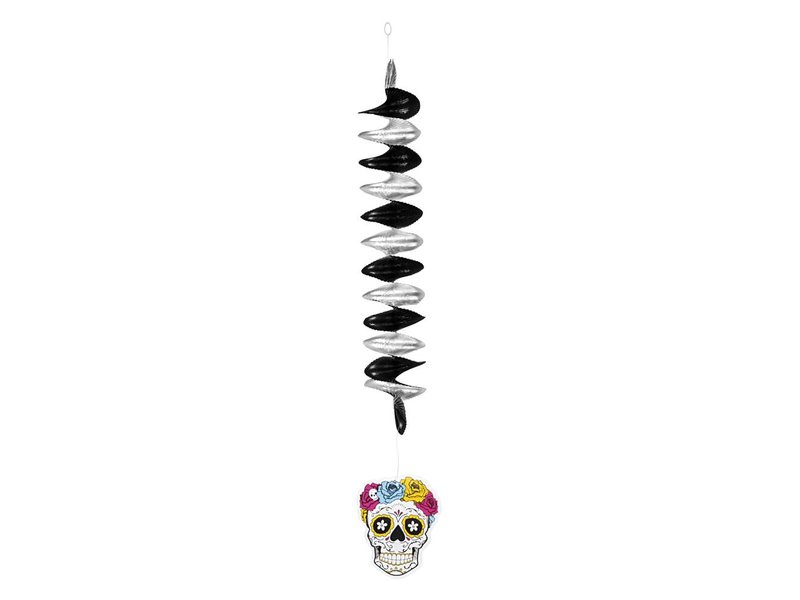 Festoni a spirale decorativi Dia de los Muertos (3 pz, 60 cm)