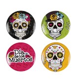 4 Boutons Le jour des morts (3 cm)/ Accessoires Dia de los Muertos