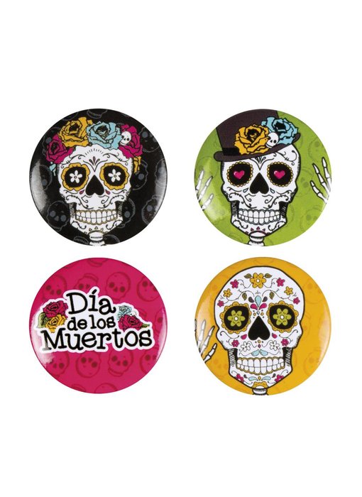 4 Buttons Day of the dead (3 cm)