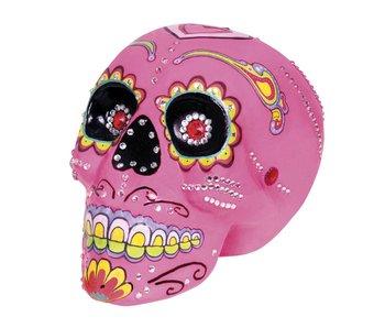 Crâne rose bonbon (Dia de los Muertos)