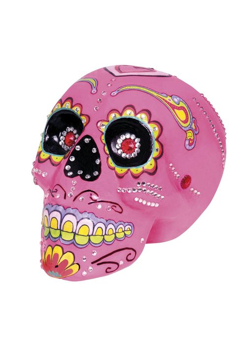 Crâne rose bonbon (Dia de los Muertos)