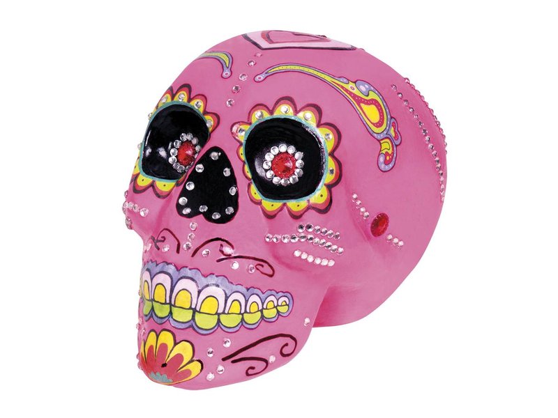 Crâne rose bonbon 20x14cm  (Dia de los Muertos / Jour des morts)