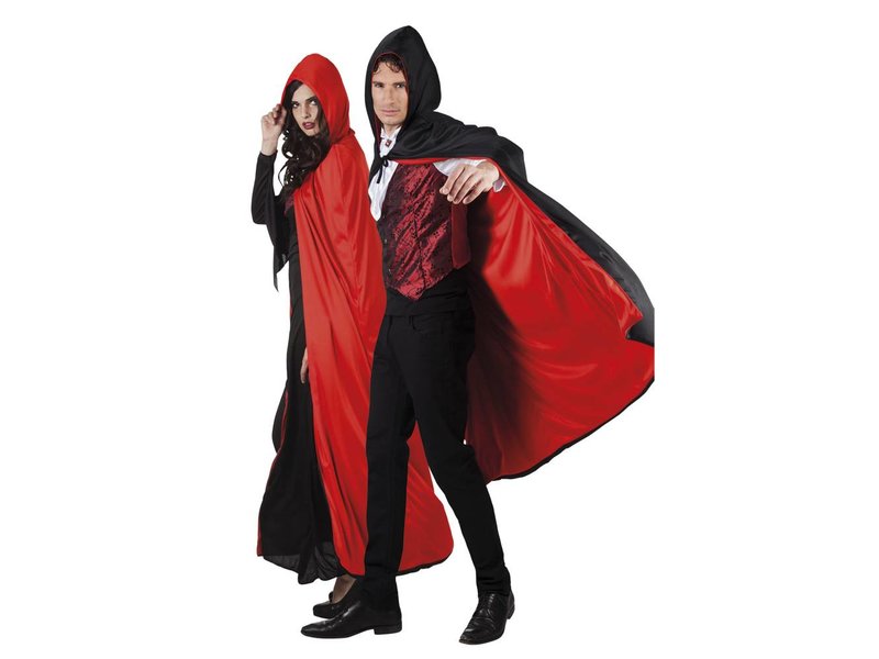 Mantello Twilight rosso e nero reversibile (170 cm / 66,3 inches)