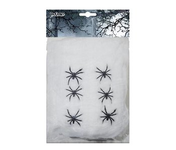 Toile d'araignée  (100 grammes) + araignées