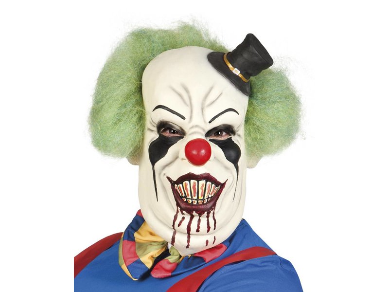 Horror clown Deluxe masker met haar