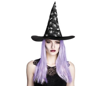 Chapeau de sorcière "Aranya" aux cheveux violets