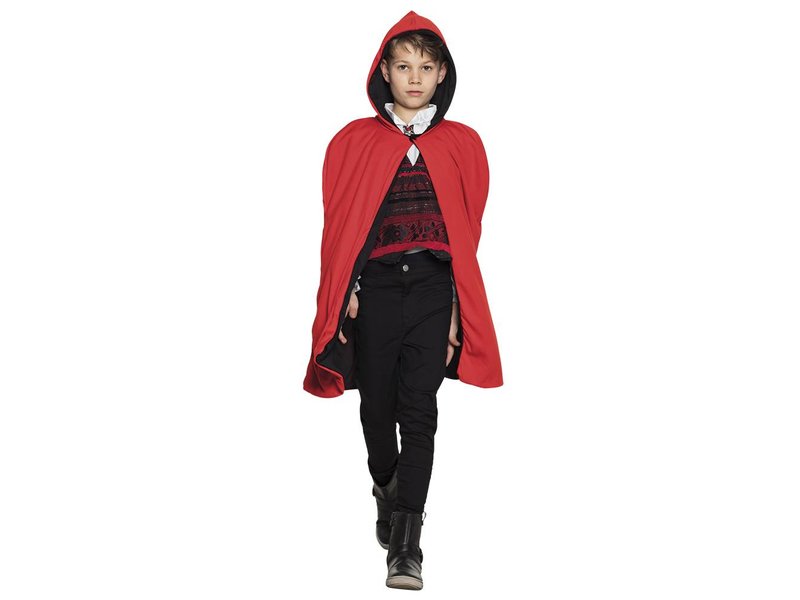 Mantello per bambini reversibile rosso/nero (115 cm)