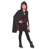 Cape enfant noir/rouge réversible (115 cm)