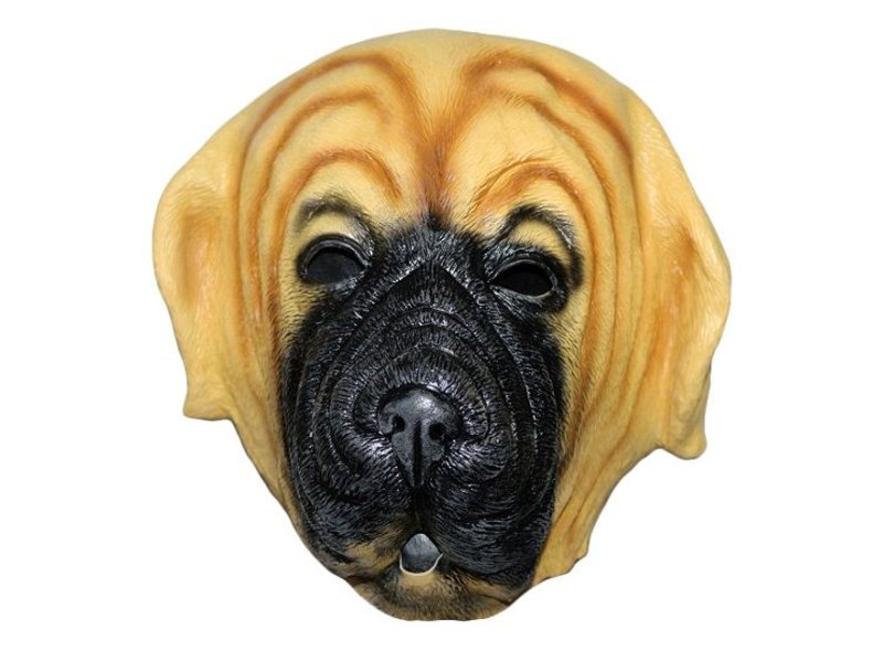 Masque de chien 'bulldog' (brun)