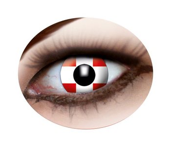 Swiss flag contact lenses