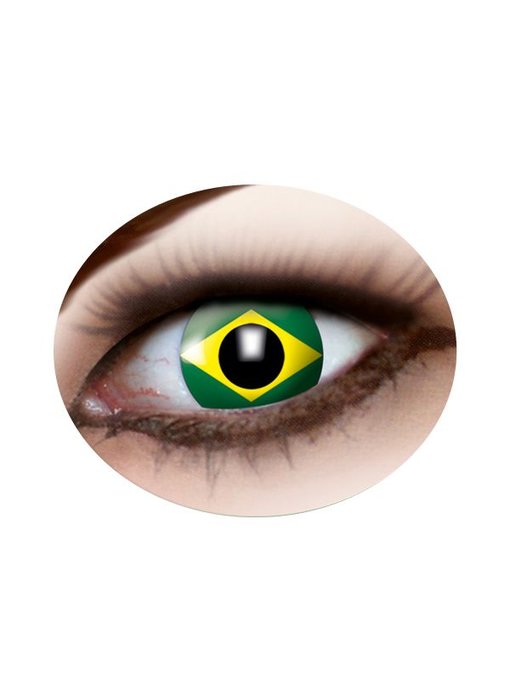 Brazil flag contact lenses