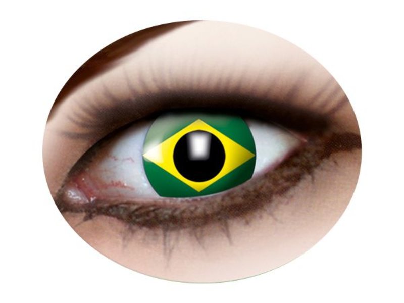 Brazilian flag contact lenses (Brazil)