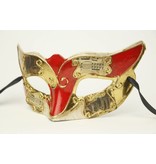 Maschera veneziana Colombina ‘Musica’ (rossa)