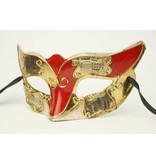 Venetian mask Columbina ‘Musica’ (red)