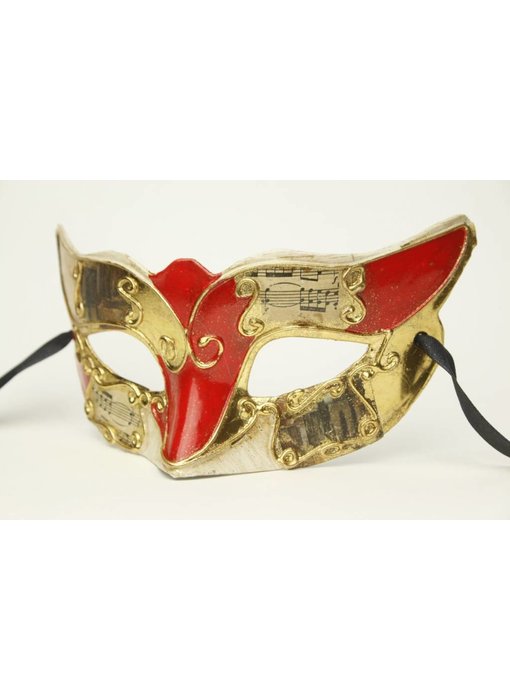 Venetiaans masker 'Musica' (rood)