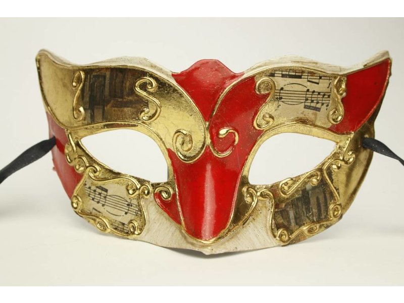 Venetiaans masker 'Columbina Musica' (rood)