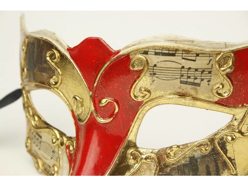 Venetian mask Columbina ‘Musica’ (red)