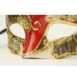 Maschera veneziana Colombina ‘Musica’ (rossa)