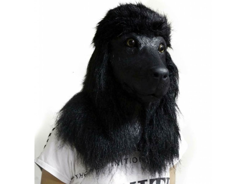 Masque de chien Deluxe 'Caniche noir'