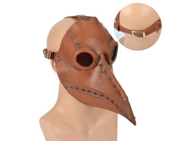 Plague Doctor mask (brown leather look / steampunk style)