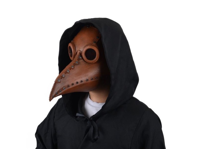 Plague Doctor mask (brown leather look / steampunk style)