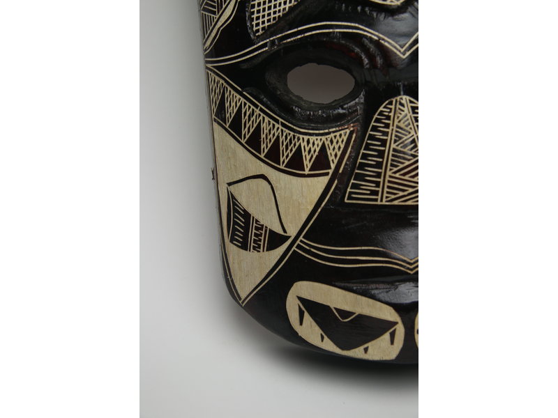 Donkerbruin Tiki masker (46 cm)