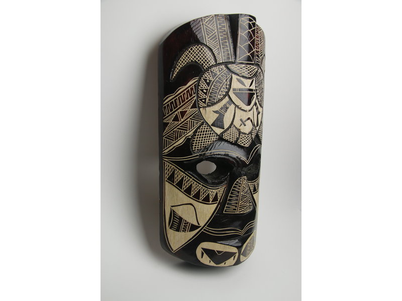 Donkerbruin Tiki masker (46 cm)