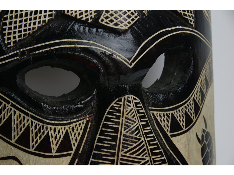 Donkerbruin Tiki masker (46 cm)