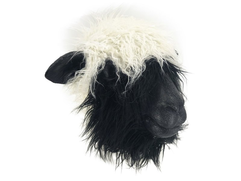 Zwartwit schaap masker (Valais)