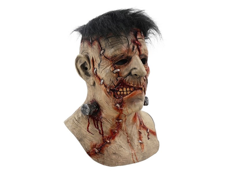 Maschera di Frankenstein Deluxe (con capelli neri)