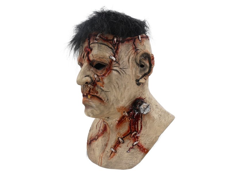 Frankenstein Maske Deluxe (mit schwarzen Haaren)