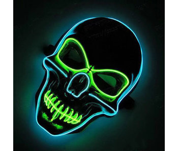 Maschera teschio (luminoso verde/blu)