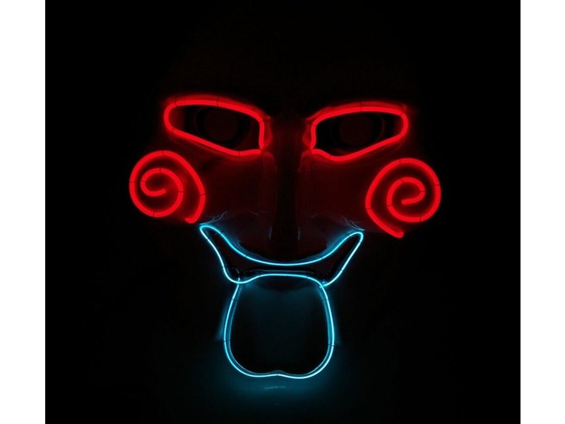 Masque Jigsaw (fil électrique lumineux led rouge bleu)