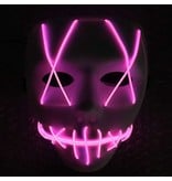 Masque The Purge (fil électrique lumineux led violet)