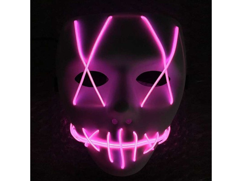 Masque The Purge (fil électrique lumineux led violet)