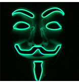 Maschera V For Vendetta (filo EL luminoso verde)