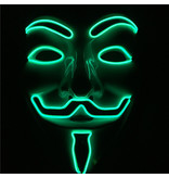 V For Vendetta-Maske (leuchtender EL-Draht grün)