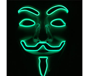 Maschera V For Vendetta (filo EL luminoso verde)