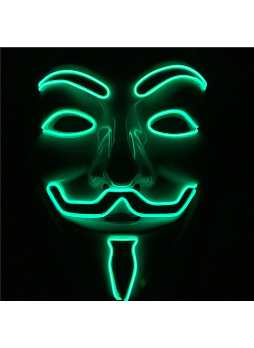 Maschera V For Vendetta (filo EL luminoso verde)