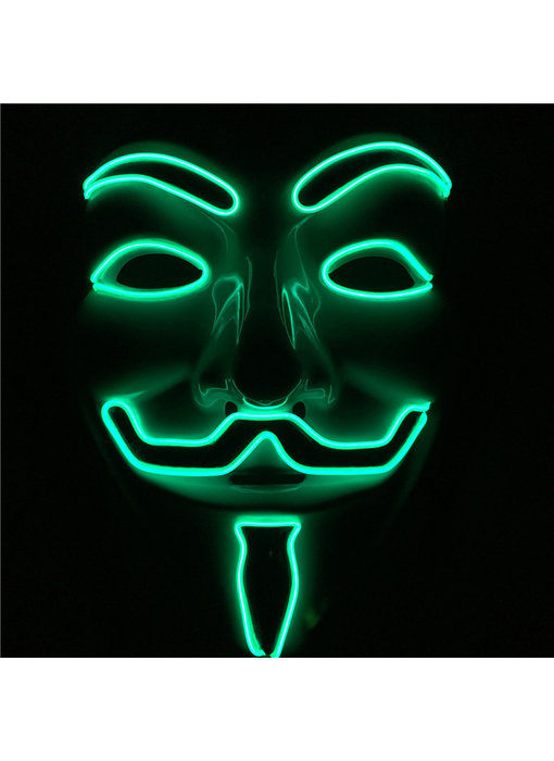 Masque V For Vendetta (fil EL lumineux vert)