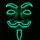 Masque V For Vendetta (fil EL lumineux vert)
